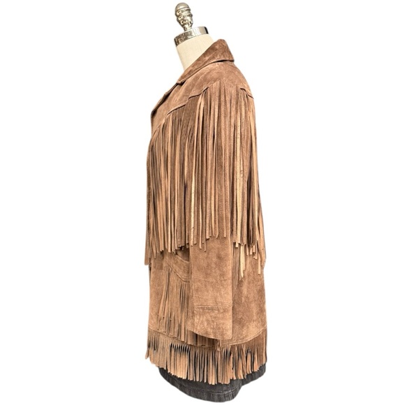 Cedars Brown Suede Fringe Western Jacket Small - Picture 8 of 17
